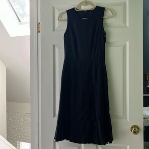 J crew navy pleated dress